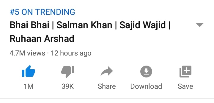 Babu__Bhaai's tweet photo. 1M Likes Completed & #5TRENDING on YouTube.....Gajabbb
#BhaiBhaiHits1MLikes https://t.co/52mloYZTbW