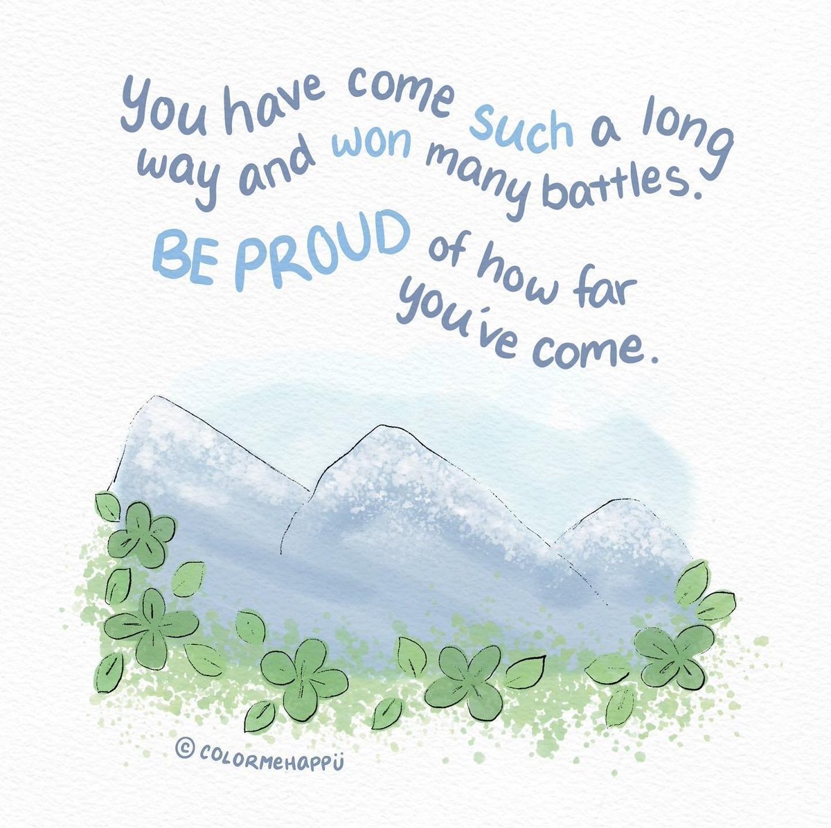 Be PROUD! You've come so far.
#proud #selflove #MentalHealthAwarenessWeek2020