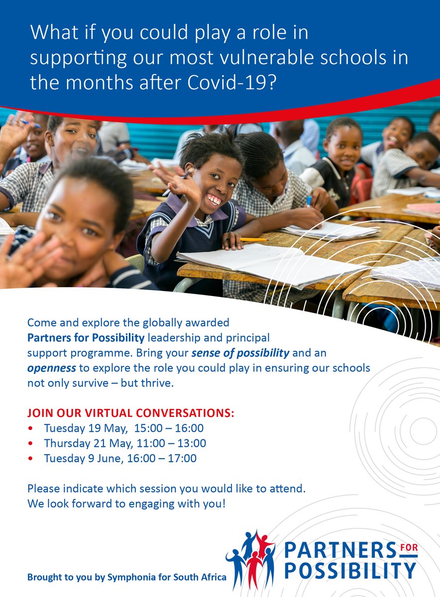 CitzenLeaderLab's tweet photo. Explore the globally awarded #PfP4SA leadership & principal support programme. Bring your sense of possibility & an openness to explore the role you could play in ensuring our schools not only survive β but thrive. Join one of our virtual conversations >>> https://t.co/GTcCRtEokf https://t.co/Ze11p1h9N3