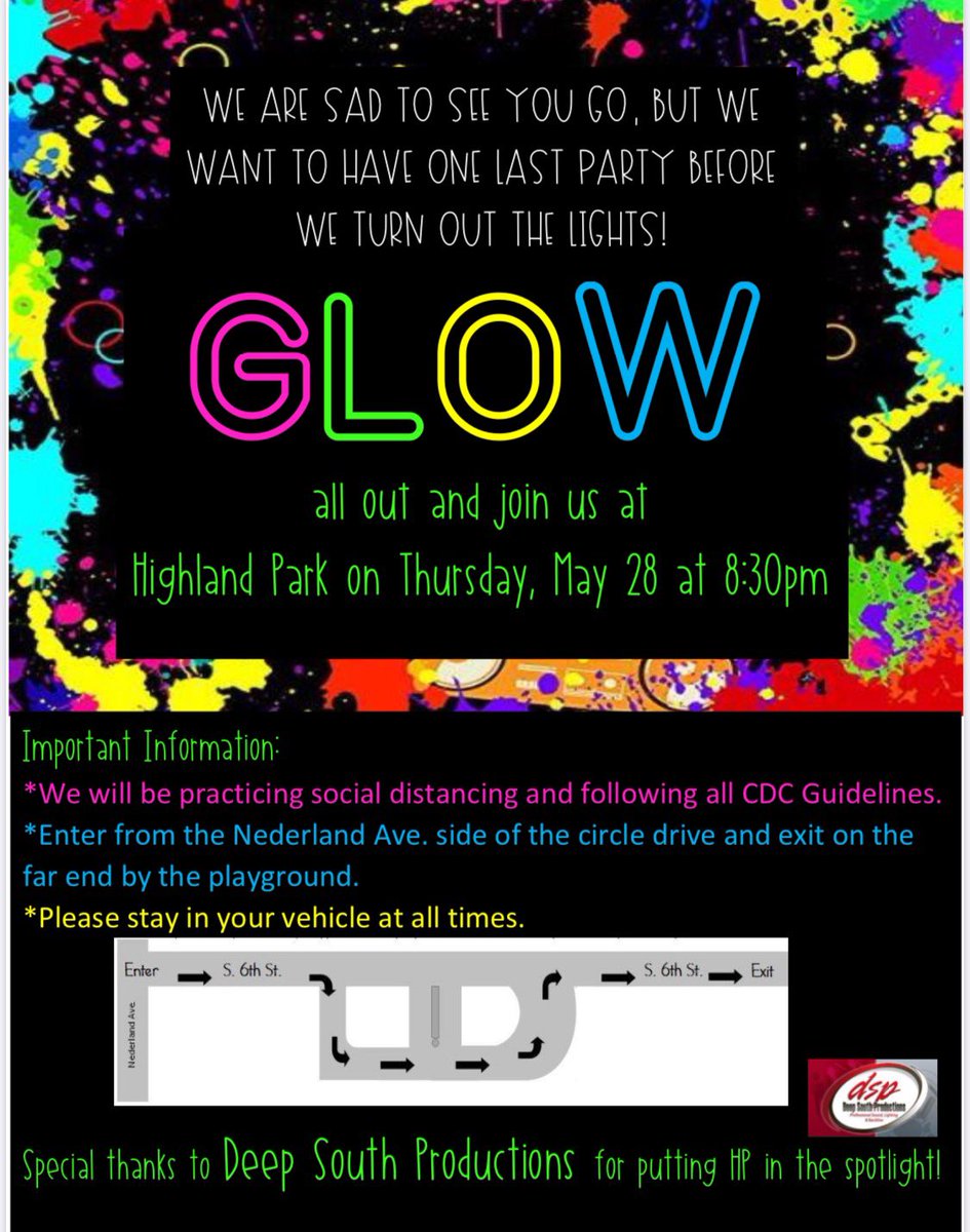 Let’s GLOW all out one last time on Thursday, May 28, 8:30 pm <a href="/Nederland_ISD/">Nederland ISD</a> 🎪🎟