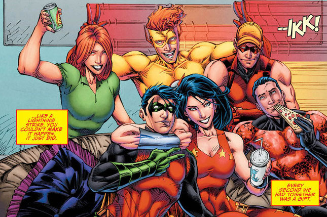 P'tite anecdote : Wally a co-créé les Teen Titans avec Dick Grayson (le premier Robin), Donna Troy (la première Wonder Girl), Roy Harper (Speedy), Garth (le premier Aqualad) et Lilith Clay (Omen)!