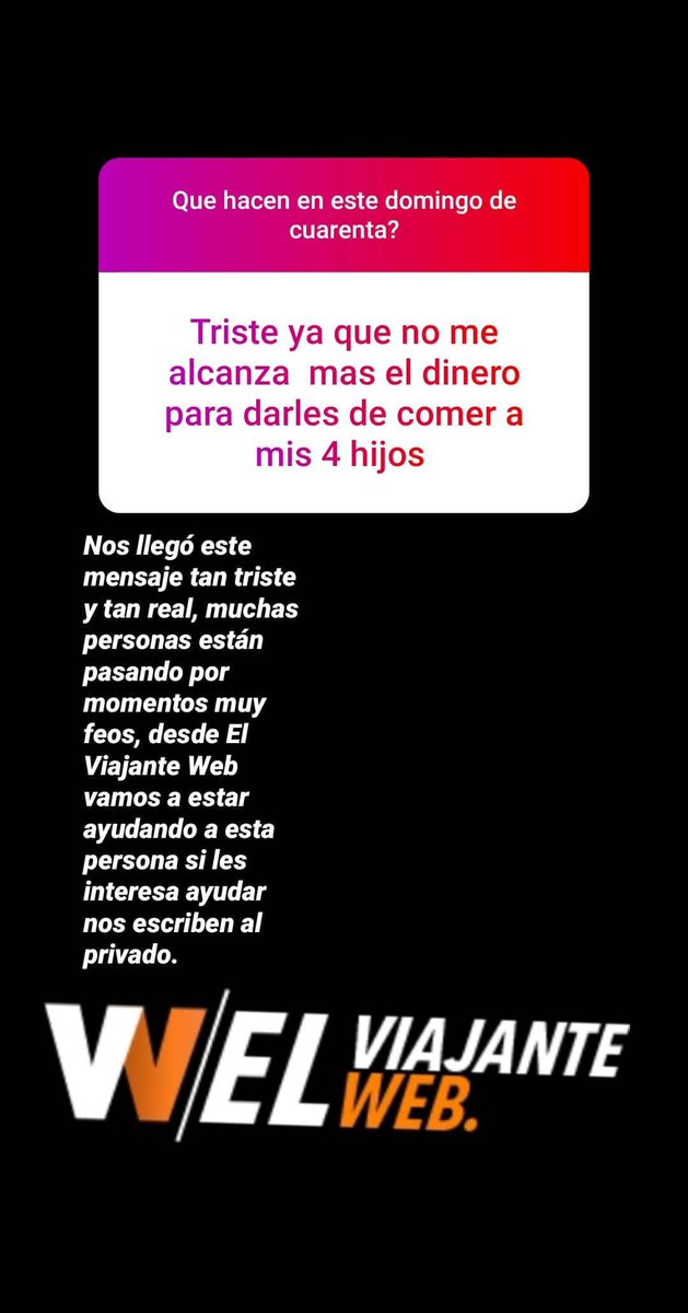 ViajanteWeb's tweet photo. En el día de ayer nos llegó este mensaje de una madre contando su realidad, por lo que se nos ocurrió ayudar desde lo que podamos aportar, para todos los que estén interesados en ayudar nos pueden hacer llegar su mensaje , todo suma 🙌
#nosayudamosentretodos https://t.co/kkVcoQ927h