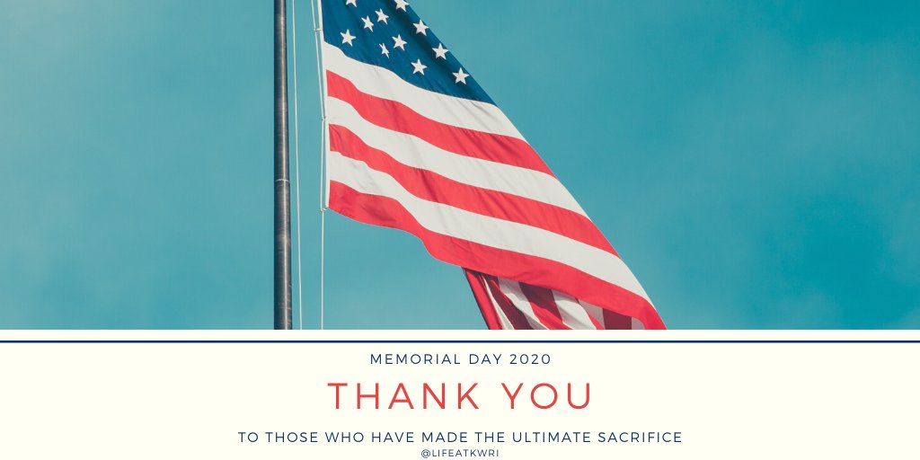Today we remember and honor those that have given the ultimate sacrifice for our freedom. Thank you!🙏🏼 #memorialdayweekend #memorialday #memorialday🇺🇸 #thankyou #lifeatkwri