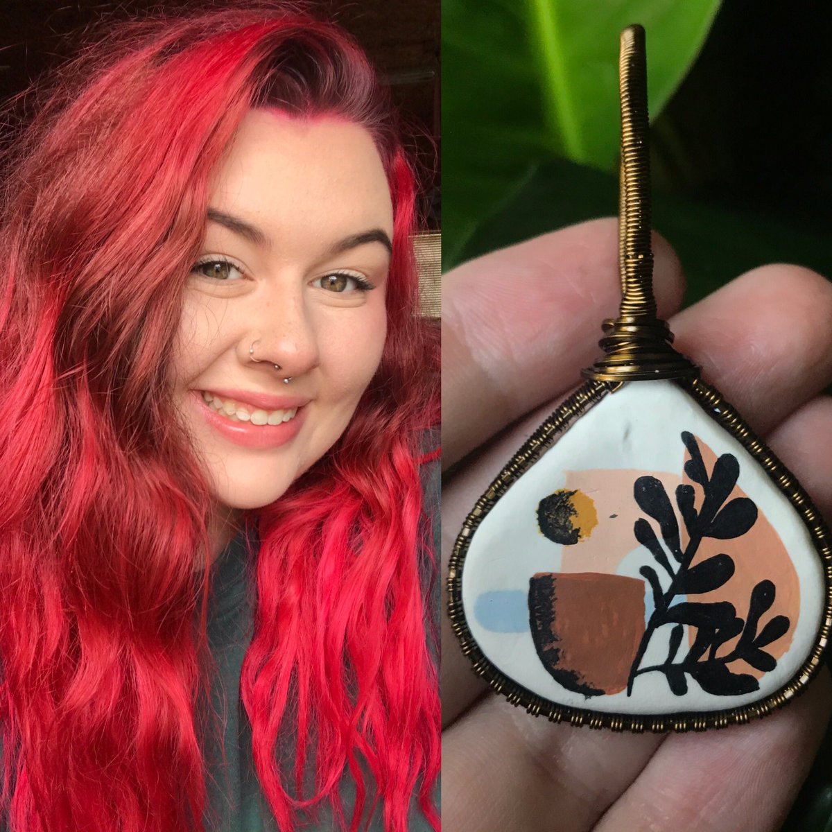 i guess i should probably introduce myself haha!! i’m taylor &amp; i wire wrap pretty tingz 🦋🌿
fun fact: my twitter won’t let me reply with multiple pictures so my camera roll is full of awkward collages lmaooo