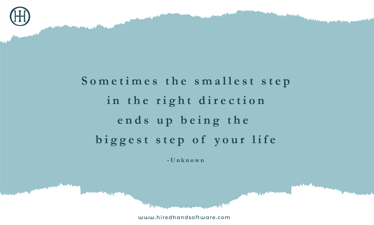 HiredHandSoft's tweet photo. Small efforts day after day turn into habits. #CreateHabits #SmallSteps #MondayMotivation https://t.co/GREvh80HxN
