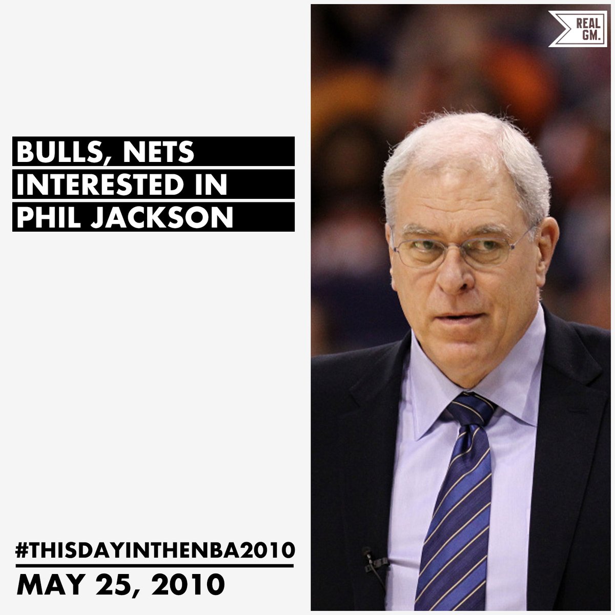  #ThisDayInTheNBA2010May 25, 2010Bulls, Nets Interested In Phil Jackson https://basketball.realgm.com/wiretap/204122/Bulls-Nets-Interested-In-Phil-Jackson