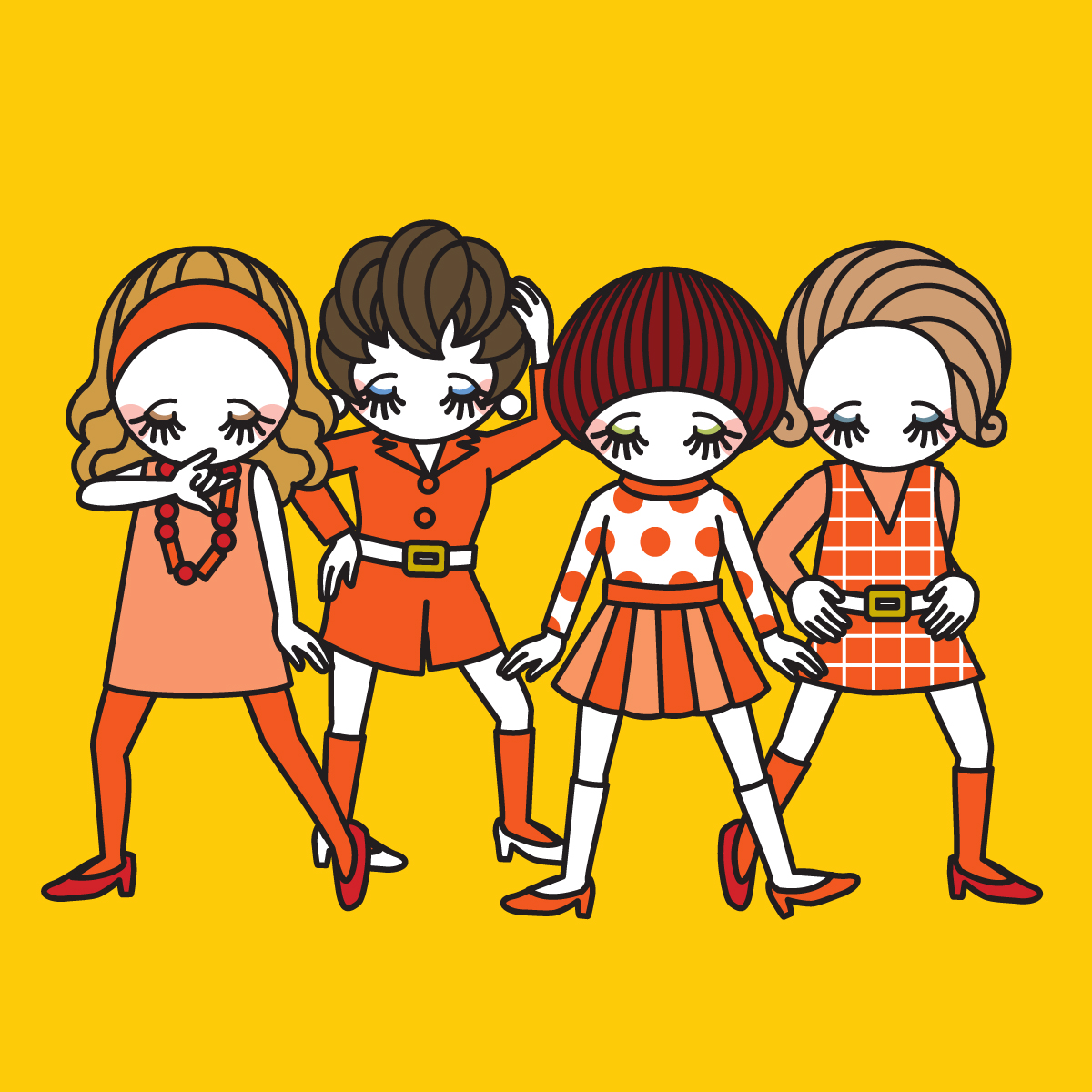 レトロガールズ イラスト お絵描き 女の子 レトロ 60年代 ファッ おか ももこ 絵のお仕事大歓迎 のイラスト レトロガールズ イラスト お絵描き 女の子 レトロ 60年代 ファッ おか ももこ 絵のお仕事大歓迎 のイラスト