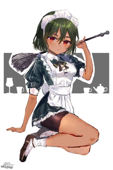 最近絵を描くのが辛いんですがさいとうなおきさん(@_NaokiSaito の動画で技術と精神的を助けてもらってます、、安定した絵柄が…欲しいぜ、メイドなぎさちゃん描きました。#Kちゃんアート 