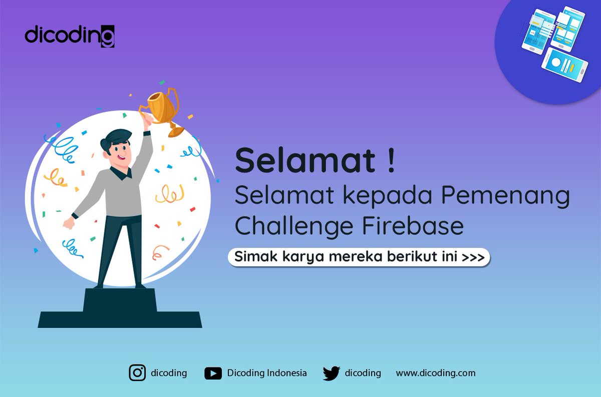 dicoding's tweet image. Pernah kebayang bikin App yg runut mencatat hutang? Atau App yg mudahkan sebuah dealer menjual mobilnya?
Mereka bagian dari 5 pemenang #dicodingchallenge Firebase ini
Simak lengkapnya di 👉 dicoding.com/blog/pemenang-…
Dan ikuti kompetisi saat ini di dicoding.com/challenges/list🔥