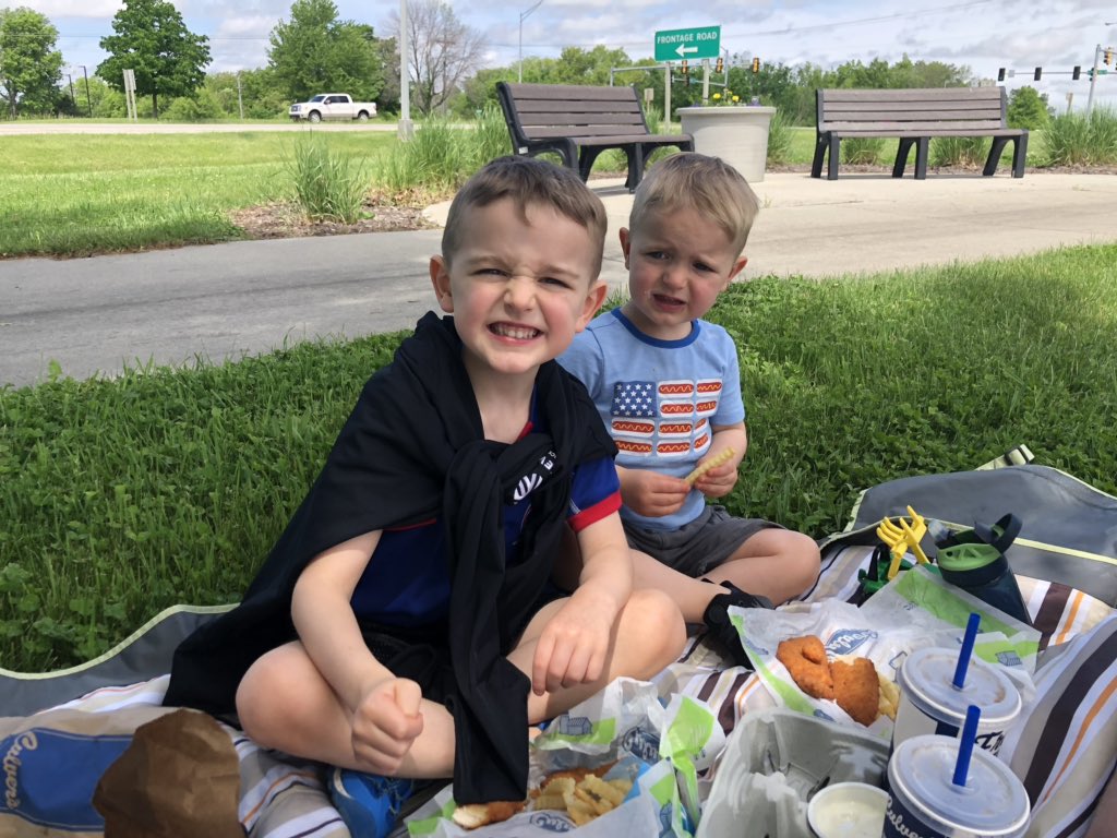 Adejong_80's tweet image. Spent a few hours driving around Iowa today to teach these boys about the meaning of the day. Found some beautiful cemeteries in Newton and Knoxville.  #lotsofquestions #memorialday