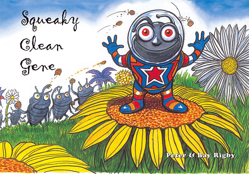 A cautionary tale for the little 'uns in the time Covid! Squeaky Clean Gene tells how good hygiene, hand washing, face masks and a bar of soap can work wonders - even for dung beeltes! Ping us on peter@rigbytransmedia.com with your mailing address. The book is $15 plus postage.