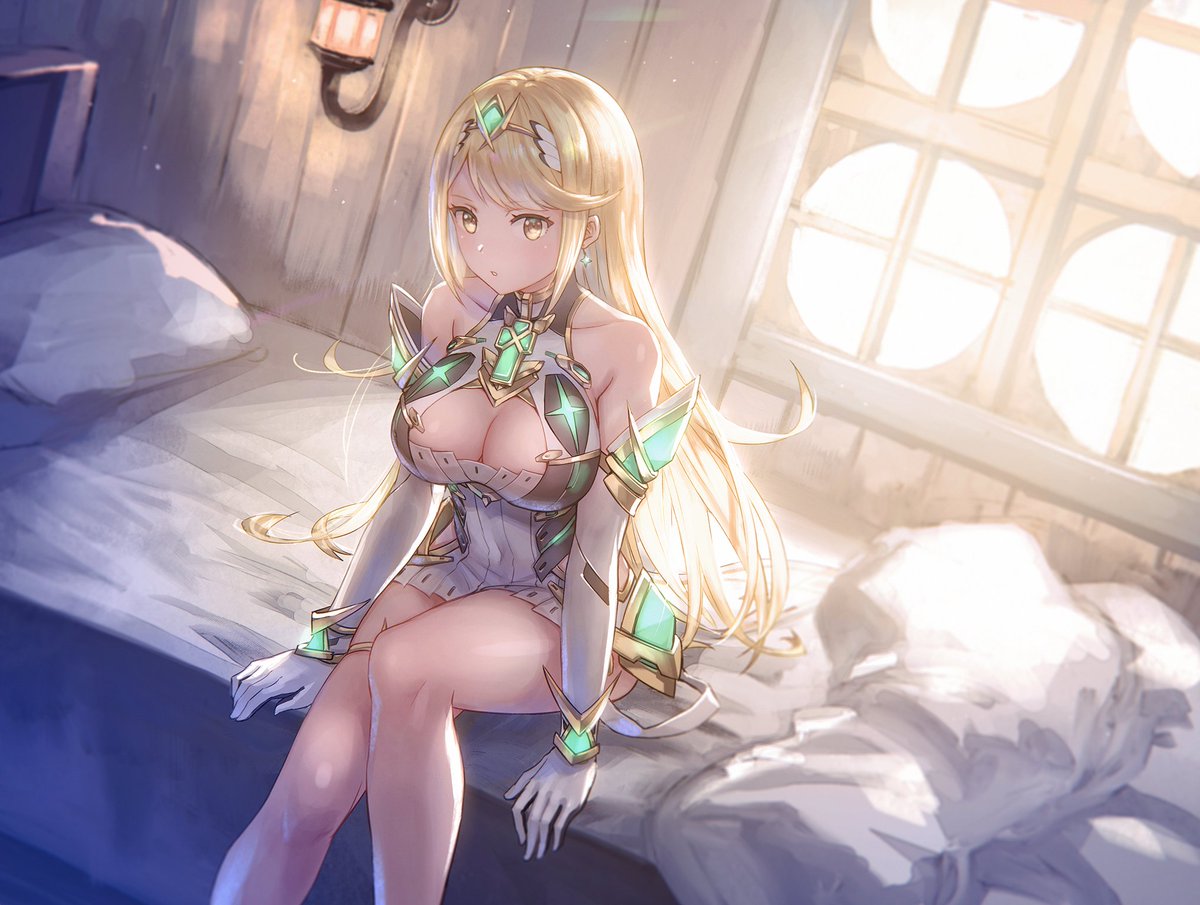 ヒカリ(ゼノブレイド2) ,レックス(ゼノブレイド2) 「ゼノブレイドDE発売までゼノブレ2のイラストを載せていきます。次はヒカリちゃん…」|あんべよしろう/Yoshiro Ambeのイラスト