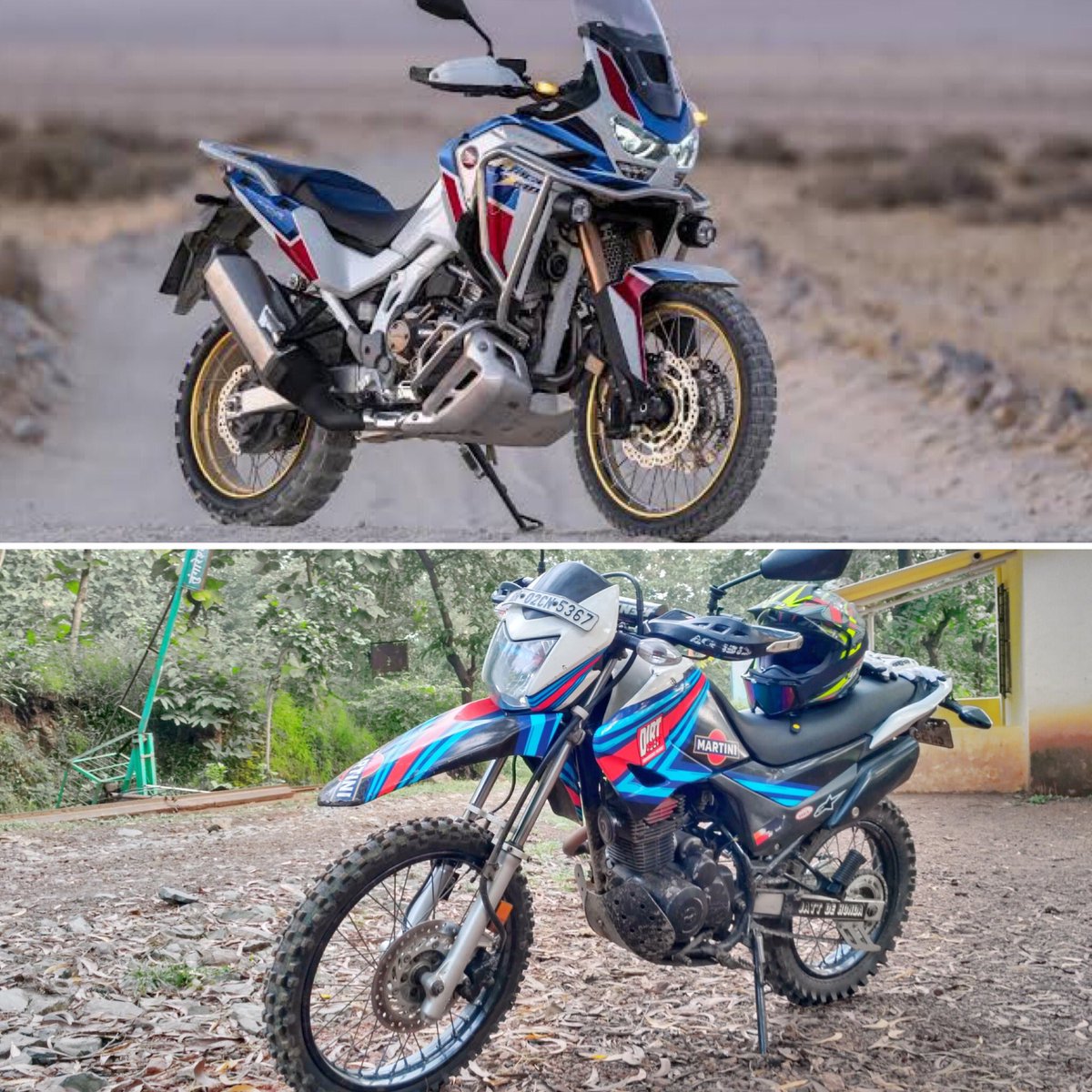 vypsingh's tweet photo. Today as part of #WantvsNeed, I am talking ‘Urban Escapism’ .
.
#HondaAfricatwin vs #HeroImpulse https://t.co/CEsnUj9oxX