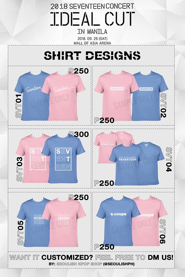 SeoulishPH's tweet photo. You can also get these #SEVENTEEN & #WANNAONE inspired shirts for as low as 180 PHP (28% OFF) in Shopee as well!!
Get it here: https://t.co/GBezH0oNCo. Cash on Delivery (COD) is also available~
#์ธ๋ธํด #์๋์ #CARAT #WANNABLE #IDEALCUT #ONETHEWORLD https://t.co/hDKPgP3En8