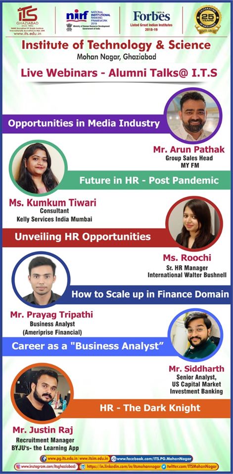 ITSEduGroup's tweet photo. #ManagementFaculty and #Students of @ITSMohanNagar has so far not missed any of the illuminating #LiveWebinars, #AlumniTalks, #GuestTalks held for them during the #NationalLockdown.
More info: https://t.co/1GyM5FslOH https://t.co/AuBxlQVFwn