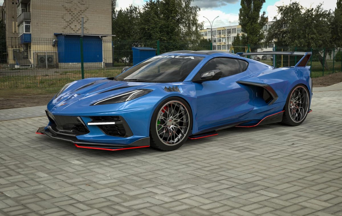 AutomovilMex's tweet photo. El preparador #SigalaDesing adelanta vía estos convincentes renders digitales su venidero body kit para el #Chevrolet #Corvette C8, que consta nada menos que de ¡32 piezas! Que le dan el impacto visual reservado para algunos Lamborghini. #ModificadosAP @ChevroletMexico https://t.co/IMEPEBX6Bg