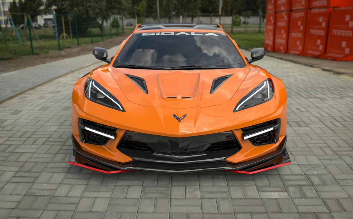 AutomovilMex's tweet photo. El preparador #SigalaDesing adelanta vía estos convincentes renders digitales su venidero body kit para el #Chevrolet #Corvette C8, que consta nada menos que de ¡32 piezas! Que le dan el impacto visual reservado para algunos Lamborghini. #ModificadosAP @ChevroletMexico https://t.co/IMEPEBX6Bg