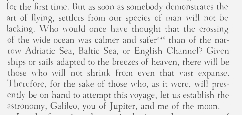 This is Johannes Kepler in a letter he wrote in 1610 telling Galileo that they need to do more telescopic observations of the Moon and Jupiter before spacecraft missions start visiting those planets. Yep, this conversation actually happened...in 1610 🤯