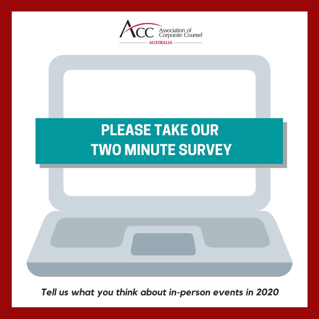 ACC Australia has developed a short survey to help us gain a better understanding of the landscape as we look towards the rest of 2020. We appreciate you taking two minutes to complete our survey here! ow.ly/i4QY50zGPSI