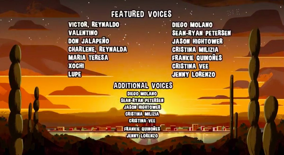 Nick is one of the only animation studios that credits the entire voice actors. They don't resort to crediting supporting/background characters as "Additional Voices" or anything. Let's compare it to the other animation studios. (Using modern shows instead of retro shows)