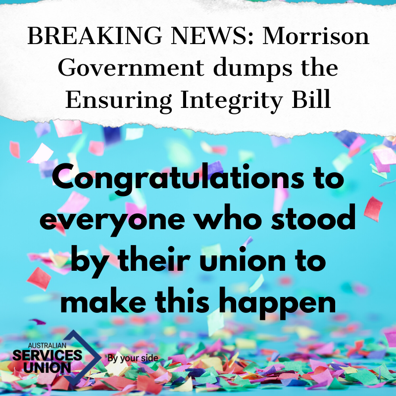 UNION WIN!

For months we stood together against this unfair #EnsuringIntegrity law. Now we have stopped the government in its tracks. When we work together we can win!