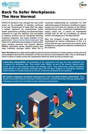 ficci_india's tweet photo. .@WHO - @ficci_india Guidance Document on 'Back to Safer Workplaces' to contain the spread of #COVIDー19.
https://t.co/zQKNnrv9LR https://t.co/7jbKEm3dOn