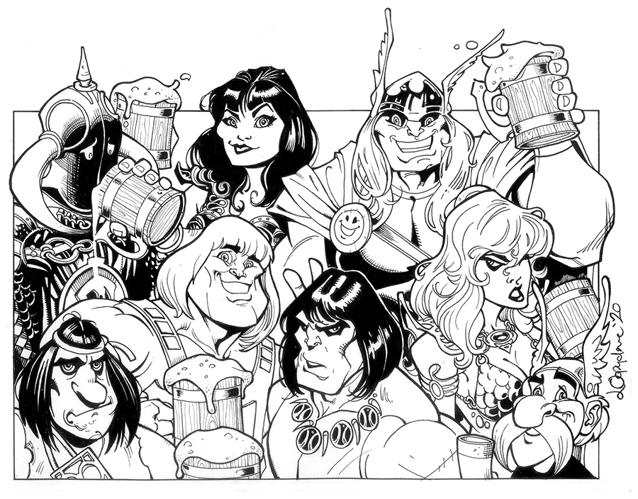 Loopydave1's tweet photo. #aussies4comics Original art by yours truly up for auction to help raise money for local Australian comics. Bid and drink responsibly. https://t.co/rwFfF5EHRp
#aussies4comics #loopydave #sasveourcomicshops #ink #illustration https://t.co/Lablm7SgBv