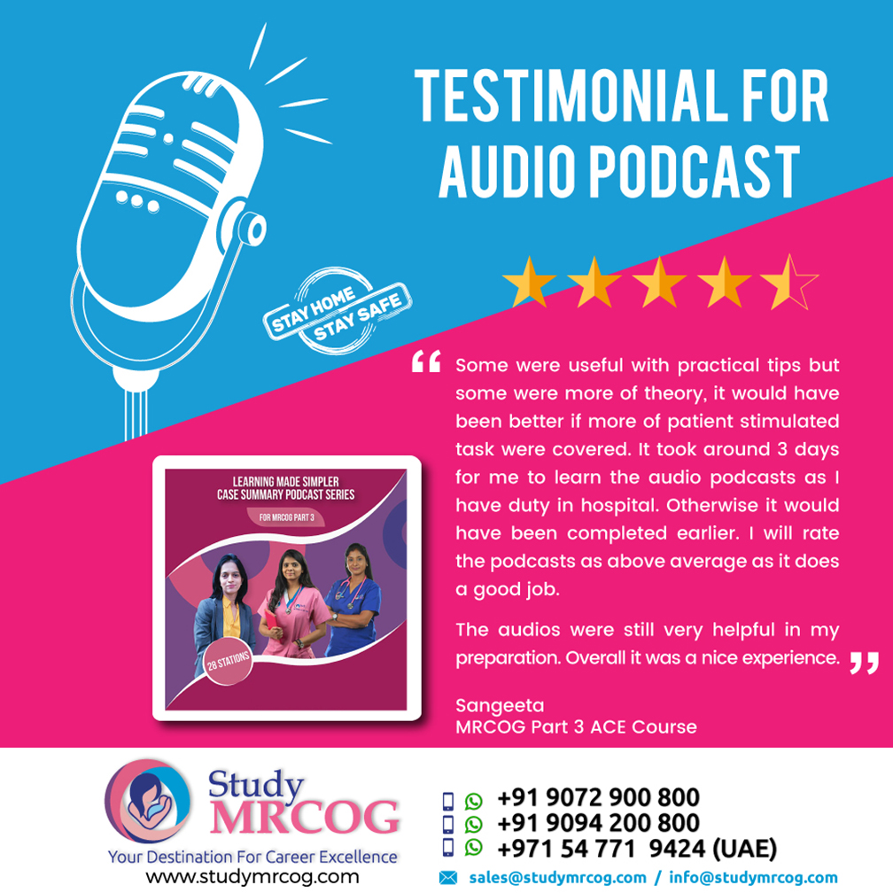 studymrcog's tweet photo. In line with our aim of Learning Made Simpler, we bought a podcast series of case summaries prepared exclusively by our mentors, See what the student says about it.

#MRCOG2020 #MRCOGPart3 #StudyLiveCircuit #MRCOG #MRCOG3 #MRCOG3live #MrcogPart3Live #LiveCourseMRCOG https://t.co/tkh9Jxviup