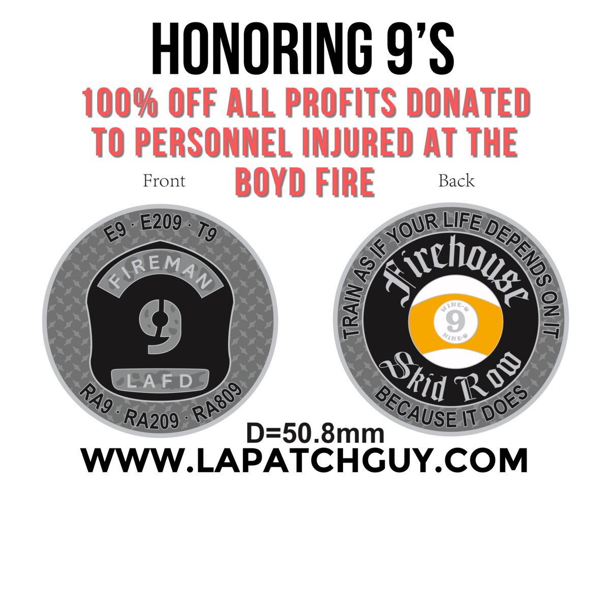 LAPatchGuy's tweet photo. Weβve designed and are now selling challenge coins to honor and raise funds for those Firefighters injured at the #LAFD #BoydFire - 100% of funds will be donated to the LAFD Firemenβs Relief Assoc! https://t.co/ratGLOW7Ng πΊπΈ @LAFD @FiremensRelief @LAPDHQ @911LAPD #LosAngeles https://t.co/LMf8DBBKap