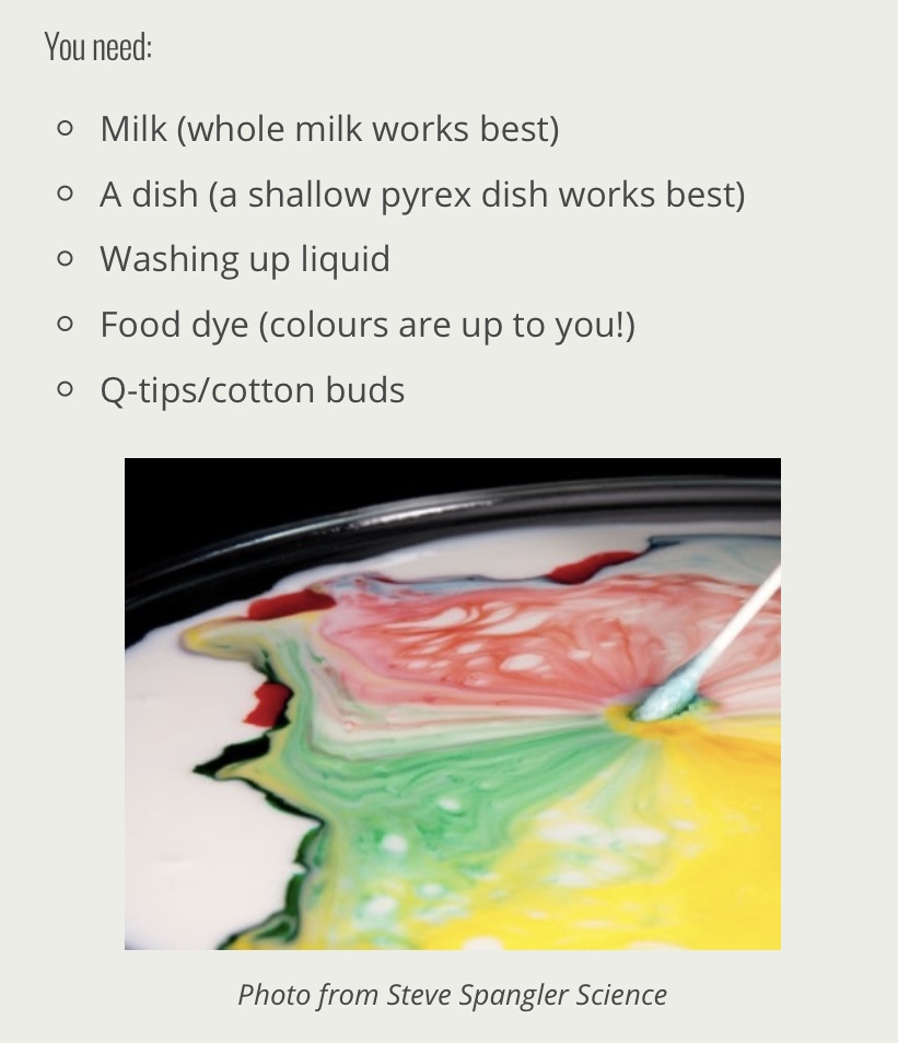FLHSScience's tweet photo. **Science at home** why not try and make your own rainbow milk 🌈🥛🌈 https://t.co/c73KlayjHK