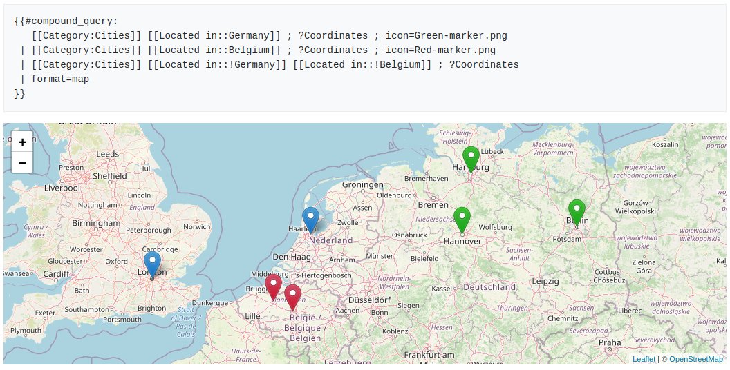 JeroenDeDauw's tweet photo. Did you know that you can visualize the result of multiple @SemanticMW queries on a single map?
Great for showing off geo information in your wiki!
https://t.co/HkIyl9lVpt
#MediaWiki #OpenData #WikiMaps #DataViz #wiki https://t.co/UHzZkW6dYo