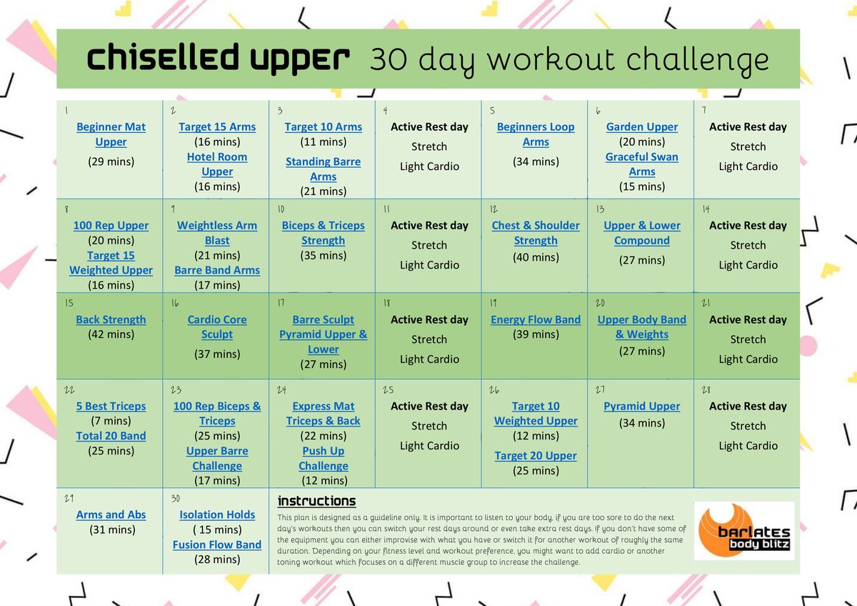 Workout Dvd World On Twitter Here Is My Next Free Workout Calendar Chiselled Upper 30 Day Challenge Download The Pdf Here Https T Co R5vkjjbkhl Barlates Myworkouts Lindabarlates Barlates Body Blitz Streaming Barlates On