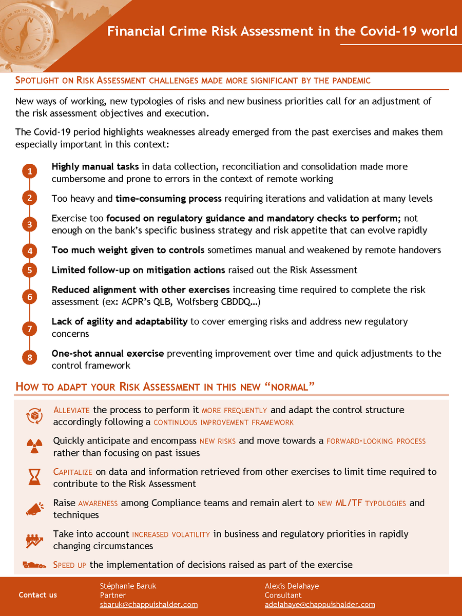 [#postcovid19] An evolving #moneylaundering risk picture in the pandemic context calling for changes in #financialcrime #riskassessment.

Thanks to Stéphanie Baruk and Alexis Delahaye for these insights.