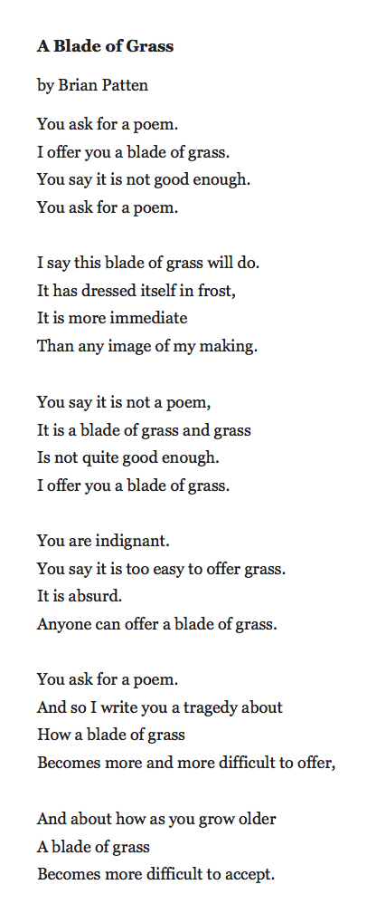 219 A Blade Of Grass by Brian Patten, read by  @emmagafielding   https://soundcloud.com/user-115260978/219-a-blade-of-grass-by-brian-patten-read-by-emma-fielding  #PandemicPoems