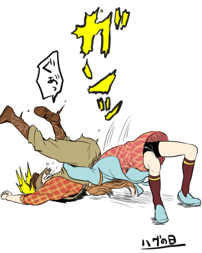 これは同じほぼ構図で描いた投げられる男たちとその他 