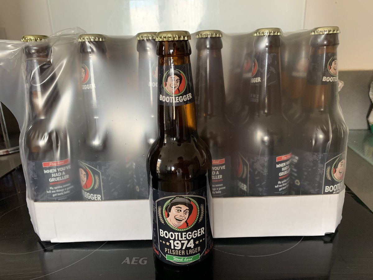 IWPotts's tweet photo. Looking forward to tucking into a few of these this week. Remember if ya can’t be good, don’t be bad babayy. Cheers captain @bootlegger1974 @WXM_Lager https://t.co/juCmpAUZtZ
