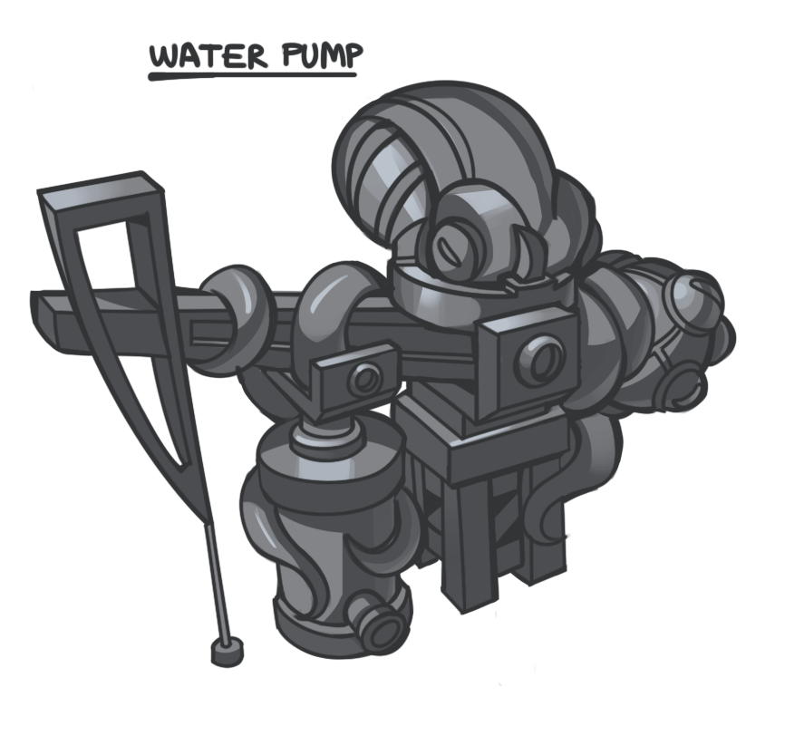 unenchantedgame's tweet photo. Some more concept art for you all today.  This is a water pump.  It is also the source of all of the #tentacles. 

#conceptart #gamedev #indiegame #gameart #indiegamedev #videogames #gamedesign #indiedev #gamedeveloper #unity3d https://t.co/9SdtwZNN0n