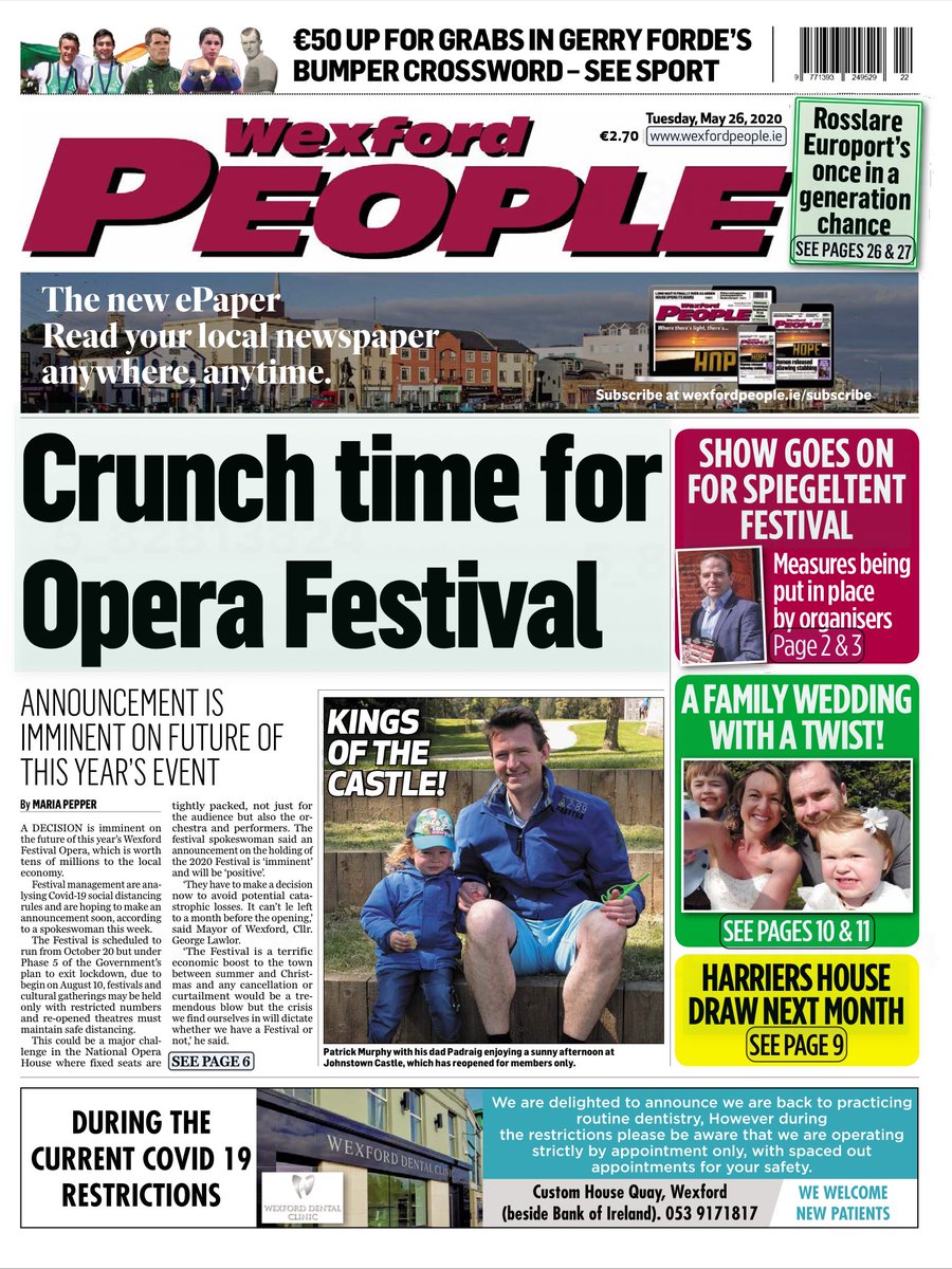 PresWex's tweet photo. Keep an eye out for the #ClassOf2020 feature in today’s @Wexford_People with a message to our Leaving Certificate students. #SupportLocalPress #PresWex #Wexford https://t.co/8KGeLLNMoK