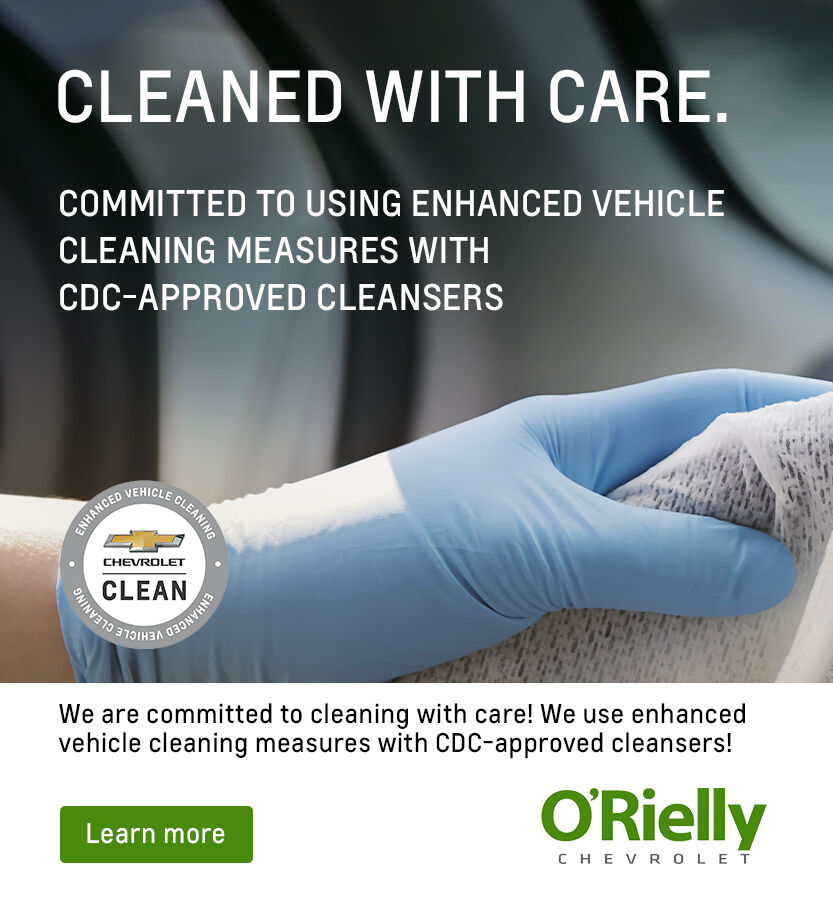 oriellychevy's tweet photo. Now more than ever, cleanliness is of the utmost importance. That’s why at O'Rielly Chevrolet we are committed to using enhanced vehicle cleaning measures with CDC-approved cleansers. This is just another way that we go above and beyond to show we care. https://t.co/QoShjFh559 https://t.co/7KII2hLlHj