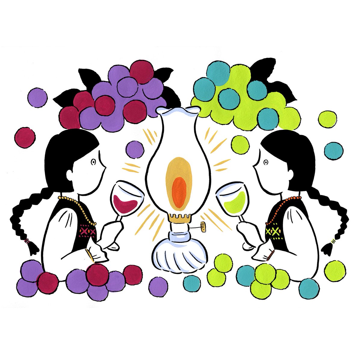 Fumiishiwata Illustration 赤ワインと白ワイン Illustration Fumiishiwata Girls Illustrator Wine Painting Drawing Fruits Sketchbook Art イラスト イラストレーター イラスト好きな人と繋がりたい ワイン 乾杯 女の子イラスト