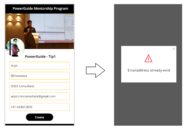 arpitsdynamic's tweet image. Power Guide Mentorship Program.

#PowerGuide Tip1

PowerApps - Duplicate Detection in Canvas App

arpitmscrmhunt.blogspot.com/2020/03/powera…