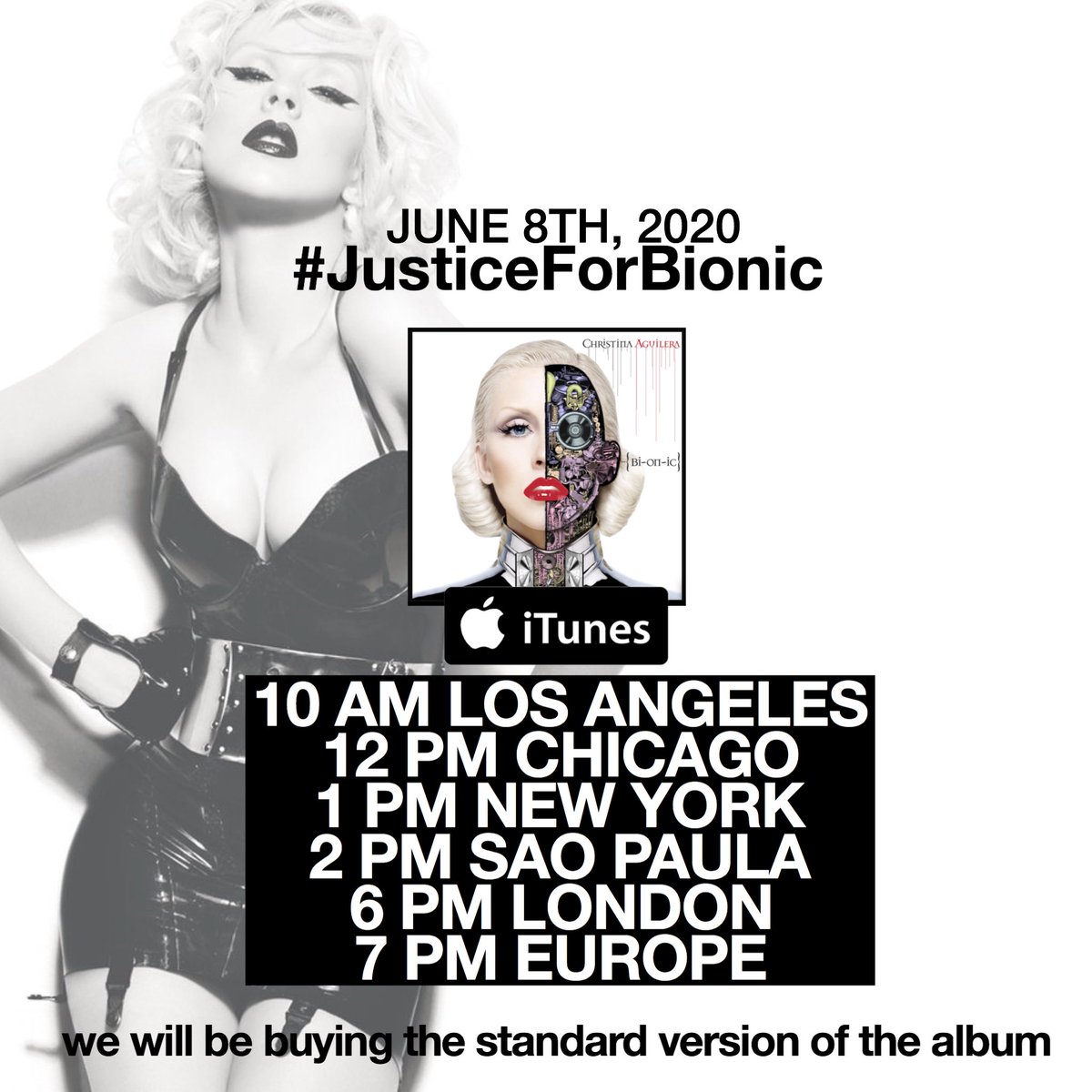 xtinacontent's tweet photo. June 8, 2020 is Bionic’s 10th year anniversary 🤍 #JusticForBionic
we will buy the standard edition of Bionic on iTunes
how to make a US account (easy) https://t.co/2nvcwRBHq0
where to buy US iTunes card https://t.co/4DALF2SkLl https://t.co/iJABrMjLAb