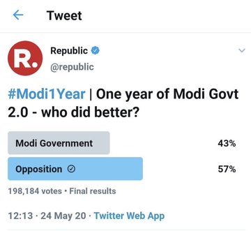 gulshankapse_05's tweet photo. #अरनब_की_लग_गई 😂😂😂
After seeing poll results 
Modiji's  reaction : https://t.co/O8rd2ADfRQ