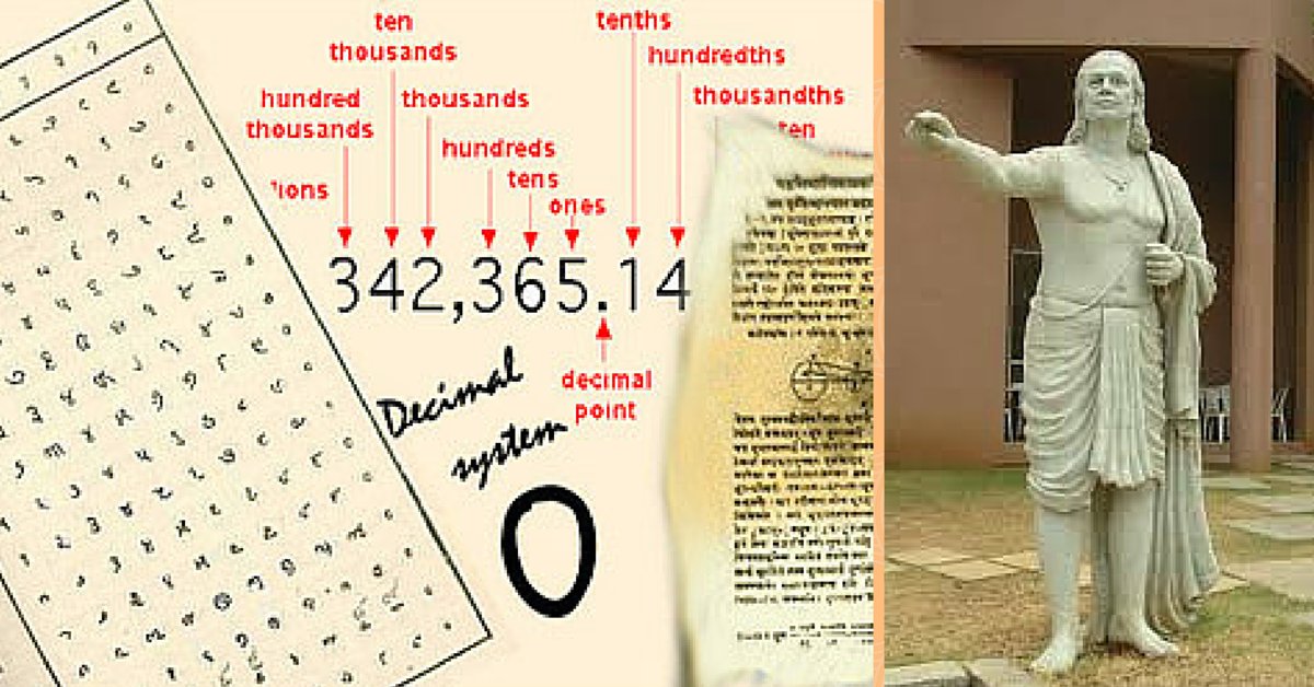 The Decimal System : India gave the ingenious method of expressing all numbers by means of ten symbols – the decimal system. In this system, each symbol received a value of position as well as an absolute value.