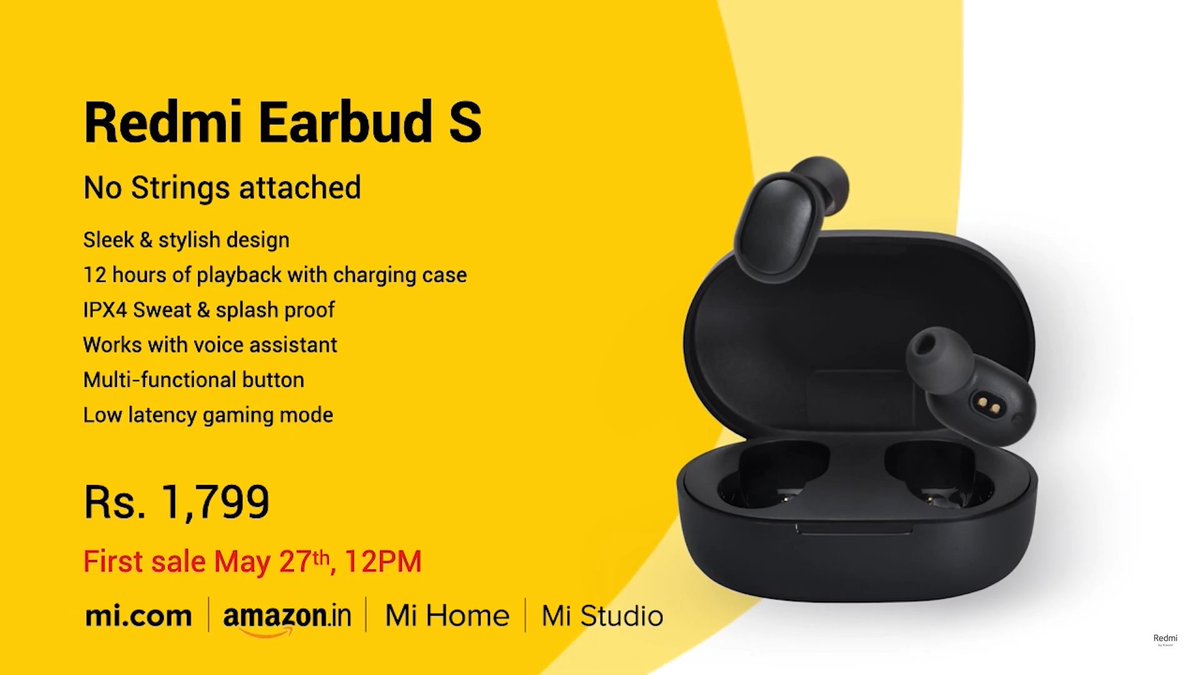 #RedmiEarbudsS launched in India at a price of 1,799 with low latency mode and an IPX4 rating.. hmm. 
What do you think of the price?
I was expecting them to come a little cheaper. 

#RedmiEarbuds #RedmiAirDotsS #RedmiAirdots #Xiaomi #Redmi #XiaomiTWS #RedmiTWS