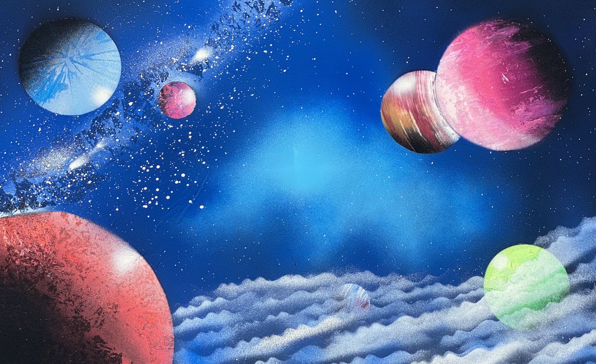 Though I’d try the new spray cans #myart #myartwork #MyArtworks #painting #artist #ArtistOnTwitter #Crypto #scifi #spaceart #space #ArtOfTheDay #bandarez
