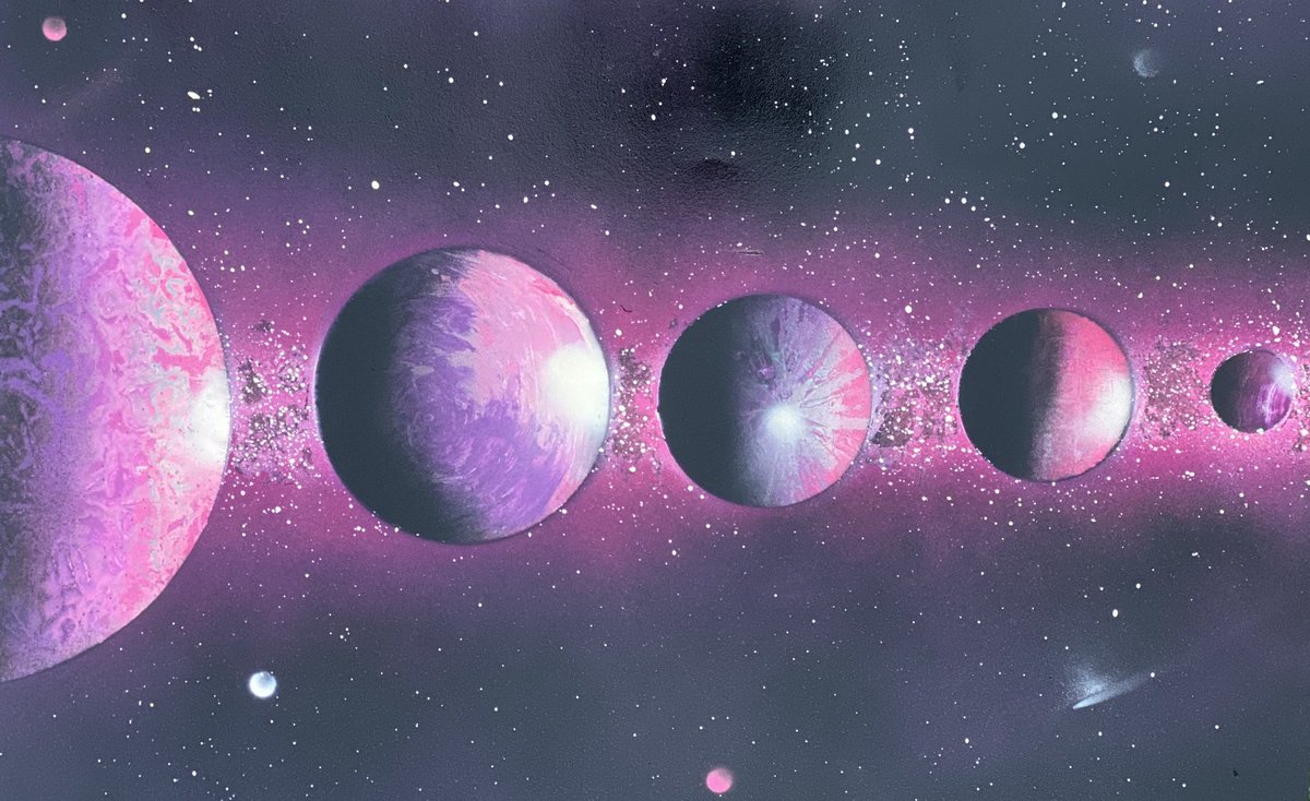 Purple planets .... #myart #myartwork #MyArtworks #painting #artist #ArtistOnTwitter #mandala #Crypto #scifi #spaceart #space #ArtOfTheDay #bandarez