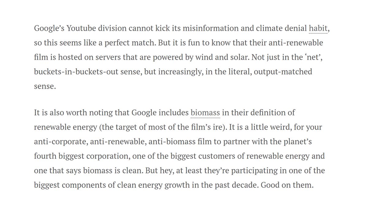 Okay. So. Here's the 𝖙𝖍𝖎𝖓𝖌. These objections to the gnarled fingers of capitalism crushing the climate movement? They're published in *actual* partnership with the fourth biggest corporation in the world: Google.  https://ketanjoshi.co/2020/04/29/this-is-where-hard-work-got-us-another-post-about-the-bad-film/