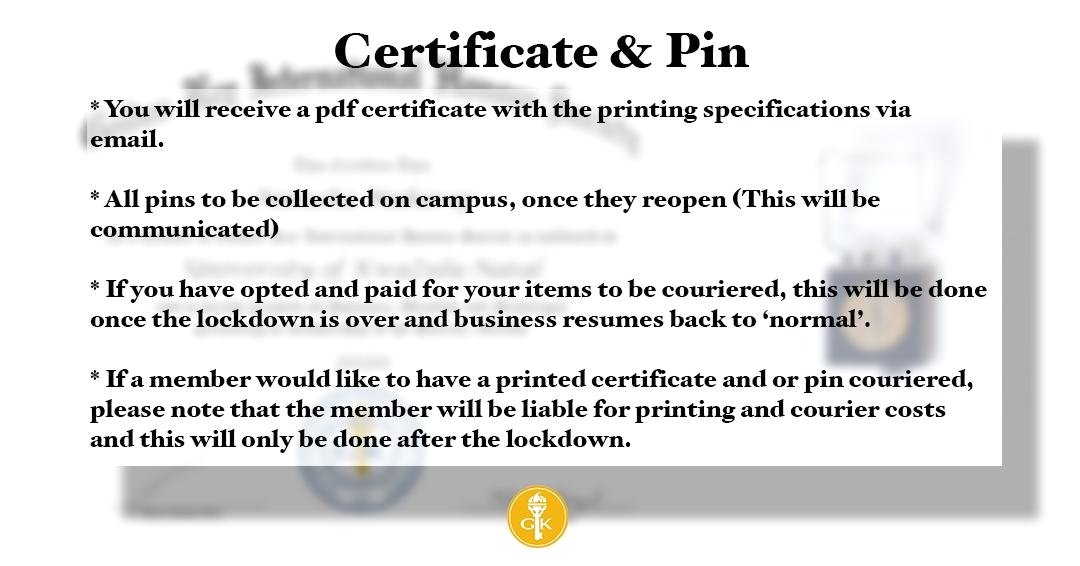 GoldenKeyUJ's tweet photo. 📢📢 Important info regarding: How to Join GK, How to obtain proof of membership, way forward regarding the New Membership Recognition Ceremony (NMRC) for 2020 and how to request your pin and certificate. https://t.co/B8pGWOTEzF