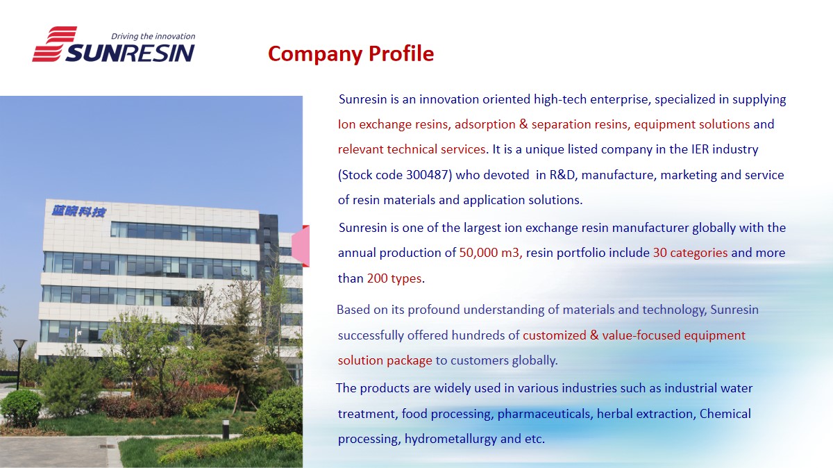 sunresin's tweet image. Sunresin is an innovation oriented high-tech enterprise, specialized in supplying Ion exchange resins, adsorption &amp;amp; separation resins, equipment solutions and relevant technical services.
Click here and learn more: seplite.com
#Ionexchangeresin #adsorbentresin